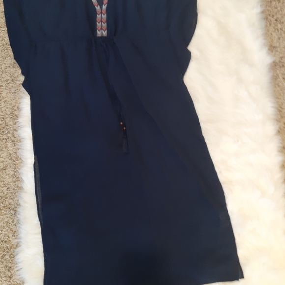 NEW YORK AND CO. BLUE TUNIC SZ MED D630 - Picture 13 of 15